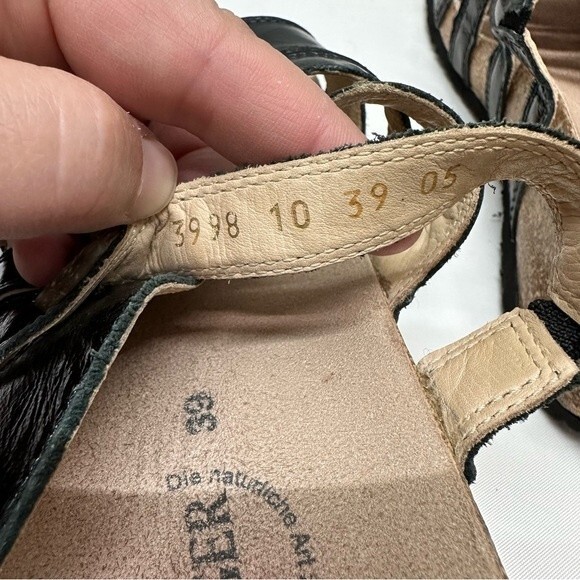 Haflinger black leather sandals women's 39 which is similar to an 8 - Picture 7 of 7